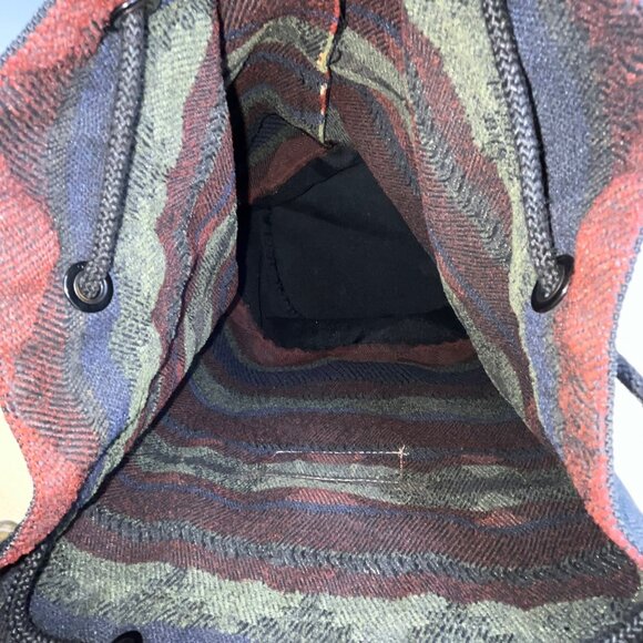 Outdoor Products Black & Red Striped Pattern Canvas & Adjustable Strap Backpack - Picture 10 of 11